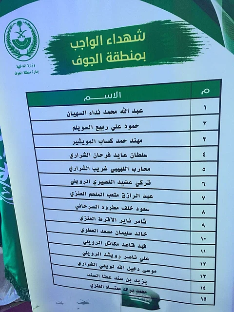 جناح الجوف بـ"الجنادرية" يستعرض "أسماء شهداء الوطن" بالمنطقة