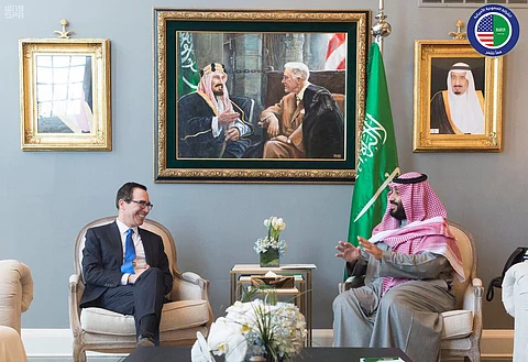 واشنطن.. ولي العهد يجتمع مع وزير الخزانة الأمريكي