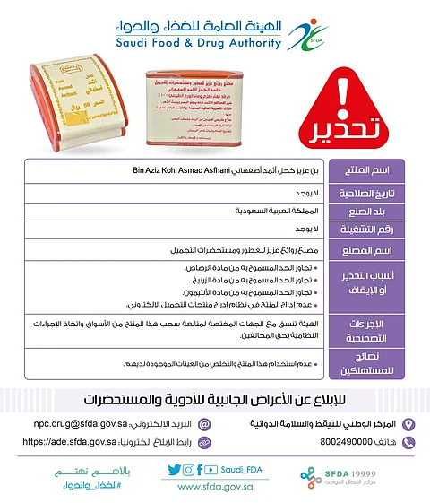 تحذير.. هذا الكحل يحوي نسبةً عاليةً من الرصاص والزرنيخ.. تخلصوا منه