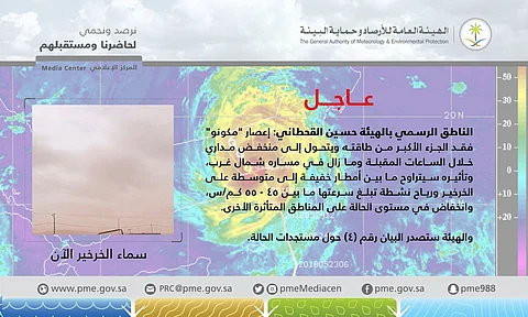 الأرصاد: ميكونو يتحول إلى منخفض مداري خلال الساعات المقبلة