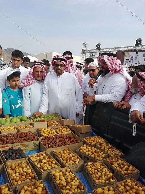 محافظ رابغ يفتتح مهرجان حجر الأول للتمور بحضور 2500 زائر