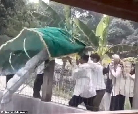 فيديو الجنازة .. الميت سقط في بركة ماء وسط صراخ المشيعين