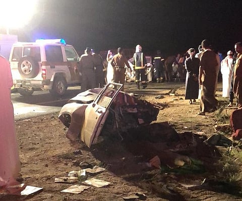 4 وفيات وإصابتان حرجتان نتيجة حادث تصادم على طريق بارق الطحاحين