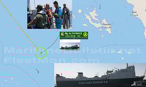 إنقاذ البحرية السعودية لطاقم سفينة احترقت بالبحر .. البداية كانت استغاثة