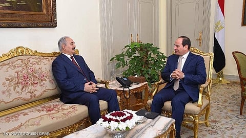 "السيسي "يستقبل "حفتر" ويبحث معه تطورات الأوضاع في ليبيا