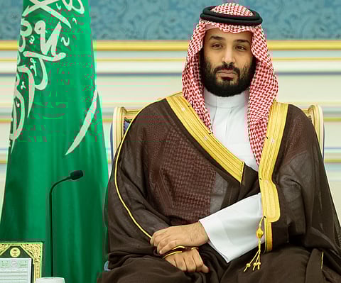 بالصور .. ولي العهد يستقبل المهنئين بشهر رمضان في قصر اليمامة بالرياض