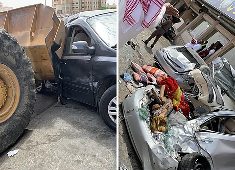 سائق مركبة ثقيلة يدهس مركبات عدة بـ"الحلقة الشرقية" في الطائف