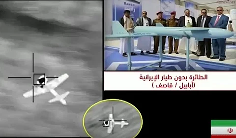 شاهد.. كيف يتم التصدي للطائرات الحوثية المسيرة؟ وهكذا تم تدمير مخزنها