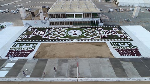 بشعار الدولة واليوم الوطني.. "أمانة الطائف" تبدع في تجهيز سجادة الزهور