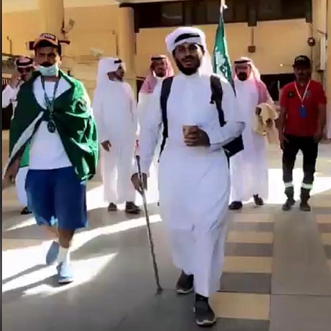 الرحالان "آل مخلص" يصلان الرياض مشيًا من نجران لتهنئة القيادة باليوم الوطني