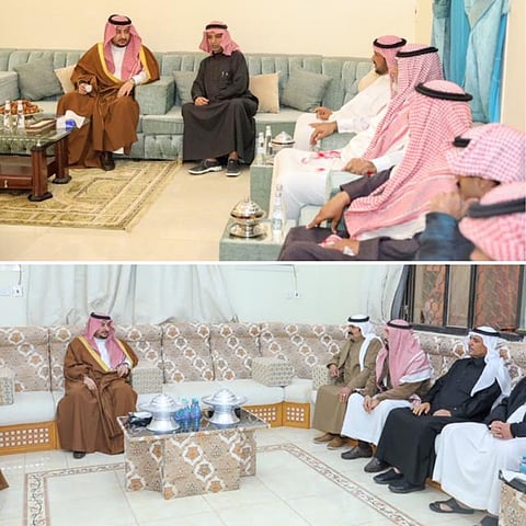"نائب أمير الجوف" يزور عددًا من أهالي المنطقة ويعزّي أسرتي "السويلم والخليوي"
