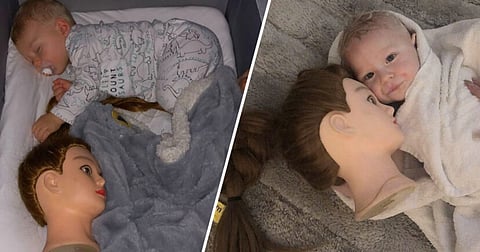 بالصور.. حيلة لنوم رضيع حوّلت حياة أمه إلى جحيم.. حكاية رأس التمثال