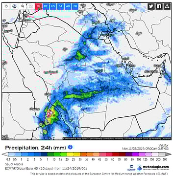 المسند: "غيث" مستمرة وبقي 13 يومًا على "المربعانية"