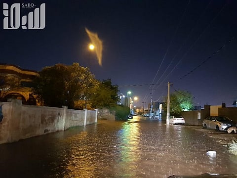 هطول أمطار غزيرة على صبيا