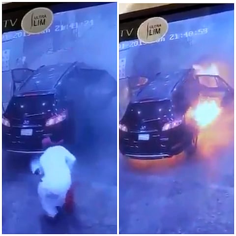 كاميرات مراقبة ترصد بطولة مواطن أخمد حريقًا في مركبة أثناء تعبئة الوقود