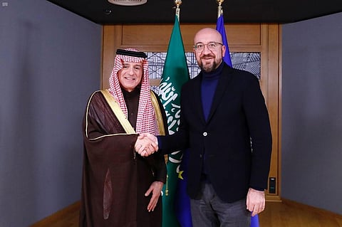 الجبير يناقش فرص التعاون المشترك مع رئيس المجلس الأوروبي