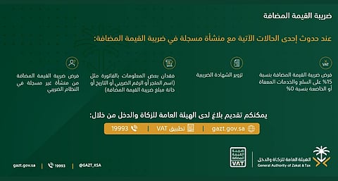 "الزكاة والدخل" تنشر أبرز مخالفات المنشآت فيما يتعلق بضريبة القيمة المضافة