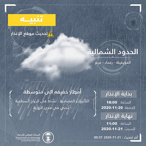 الأرصاد تنبه 5 مناطق : أمطار غزيرة وسيول ورياح نشطة وأتربة مثارة