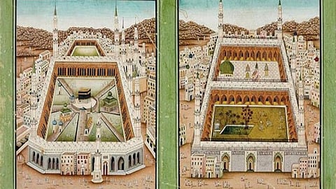 صور.. "رسم بانورامي" نادر للكعبة في مزاد عالمي