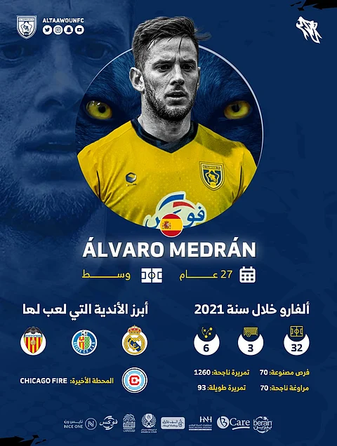 التعاون يتعاقد مع لاعب ريال مدريد الإسباني "ميدران".. لموسم ونصف
