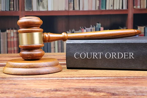 court order book and hammer