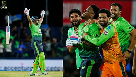 Hetmyer's victory celebration