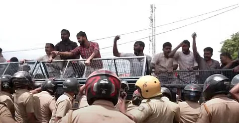 Youth Congress protest in Kottayam Medical College
