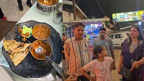 नवरात्र का व्रत खोलने गया था परिवार, ढाबे के वेज खाने से निकली हड्डियां