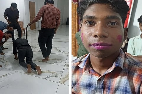 टारगेट पूरा नहीं करने पर कर्मचारी के गले में पट्टा डाल घुटने पर चलवाया