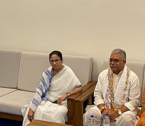 mamata banerjee and dilip ghosh h