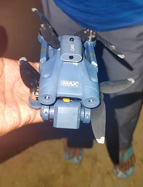 खेत से बरामद ड्रोन