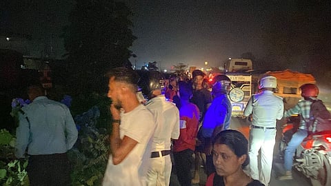 Crowd of people at the scene