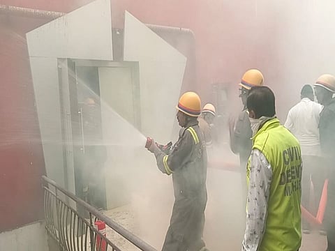 मरीन पावर हाउस में भूकंप, सुनामी और आग से बचाव के लिए मॉक ड्रिल