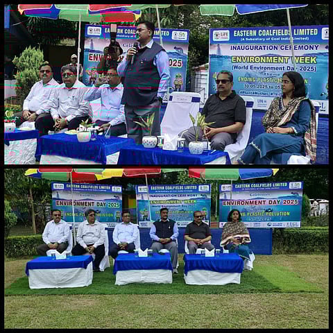 पर्यावरण सप्ताह के उदघाटन समारोह में ईसीएल के सीएमडी सतीश झा साथ में अन्य अधिकारीकगण