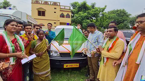 'पुत्रहारा' आदिवासी महिला ने किया केंद्रीय एम्बुलेंस का उद्घाटन