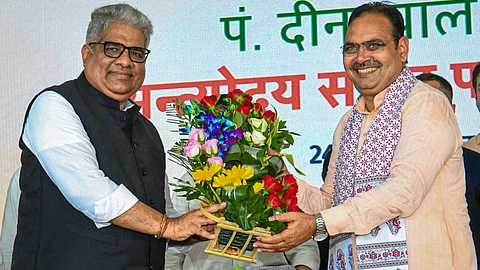 केन्द्रीय पर्यावरण, वन एवं जलवायु परिवर्तन मंत्री भूपेन्द्र यादव के साथ मुख्यमंत्री भजनलाल शर्मा