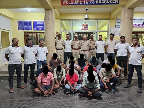 प्रेम नगर में जुए के अड्डे पर अंडमान पुलिस की छापेमारी मामले में 17 लोग गिरफ्तार