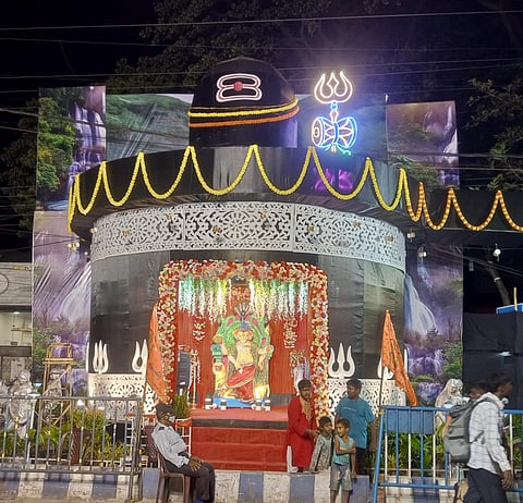 Bappa seated in Shivling