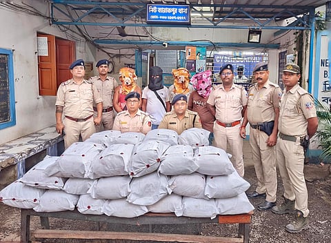 Major raid in New Barrackpore: Four arrested with 138 kg of ganja