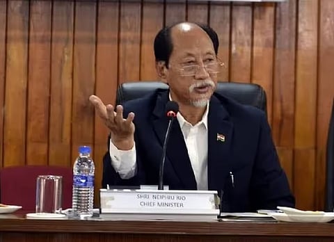 नगालैंड के मुख्यमंत्री नेफ्यू रियो संबोधित करते हुए