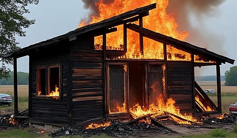 A massive fire broke out at a timber warehouse in Barrackpore's Budibazar