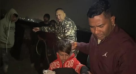 Several families who went for a picnic are stranded on an island in the middle of the Ganges River.