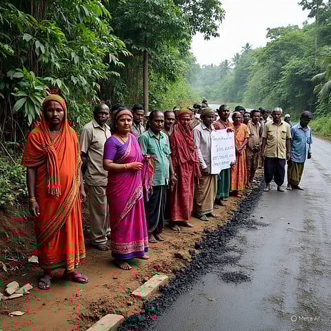 उत्तर अंडमान के खुदीरामपुर में नए सड़क निर्माण की गुणवत्ता पर ग्रामीणों का आक्रोश