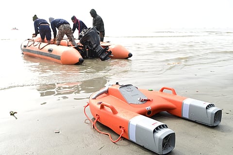 गंगासागर में पहली बार वाटर रेस्क्यू-ड्रोन