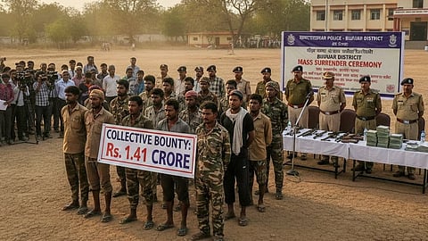 49 इनामी नक्सलियों ने किया आत्मसमर्पण