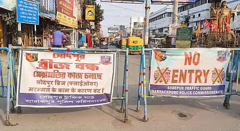The Sodpur overbridge will remain completely closed for 6 days.
