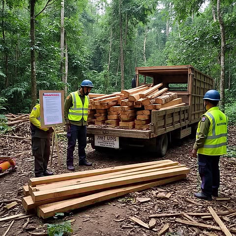 मंगलूटन रेंज ने अवैध लकड़ी और वन उत्पाद जब्त किया, मामला दर्ज