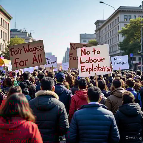 एएनटीसीसी ने नए श्रम संहिता के विरोध में प्रदर्शन किया