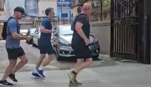 French President Macron started running on Marine Drive