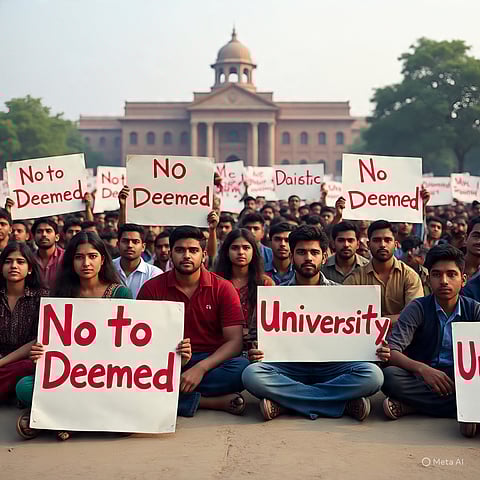 डिगलीपुर में डीम्ड यूनिवर्सिटी प्रस्ताव के खिलाफ धरना
